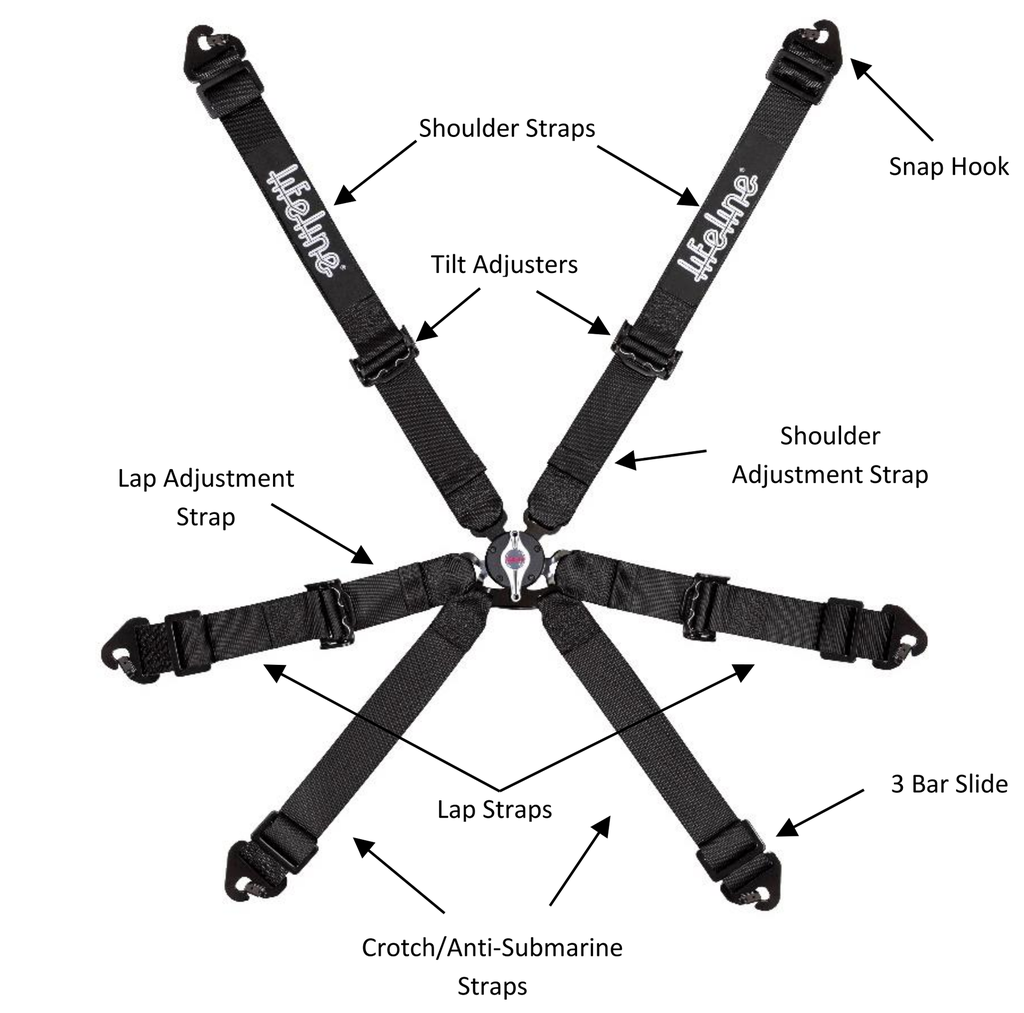 Becketts 6pt FIA Harness - 2" - Pull Down